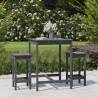 3 Piece Garden Bar Set Grey Solid Wood Pine Colour grey Number of 3 