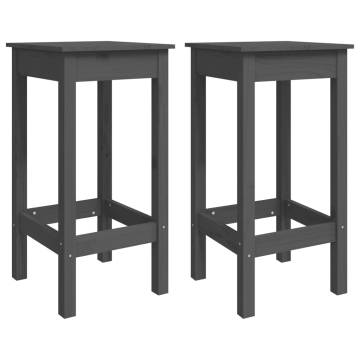 3 Piece Garden Bar Set in Grey Solid Pine Wood - HipoMarket