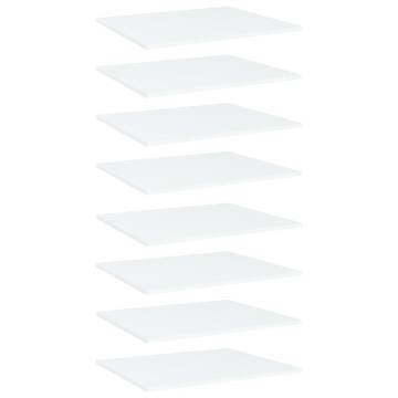 Bookshelf Boards (8 pcs) - White Engineered Wood Storage Solution