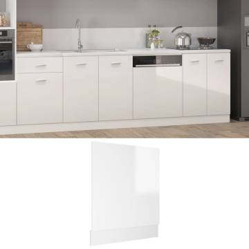 High Gloss White Dishwasher Panel - 59.5x3x67 cm