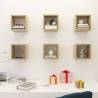 Wall Cube Shelves - 6 pcs in Sonoma Oak | 22x15x22 cm