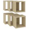 Wall Cube Shelves - 6 pcs in Sonoma Oak | 22x15x22 cm