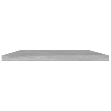 Bookshelf Boards 8 pcs - Concrete Grey Engineered Wood