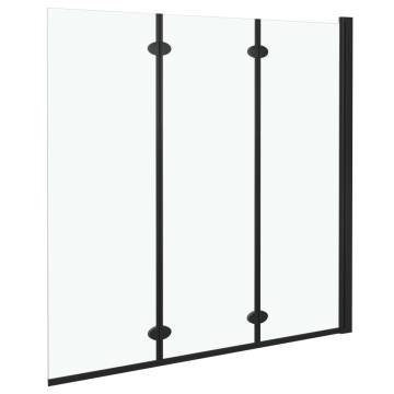 Folding Shower Enclosure 3 Panels 130x138 cm Black - HipoMarket