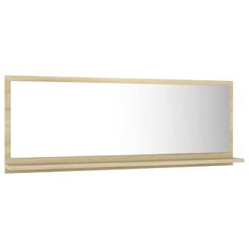 Sonoma Oak Bathroom Mirror - Stylish & Functional 100x10.5 cm