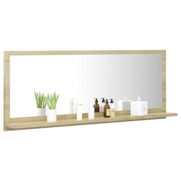 Sonoma Oak Bathroom Mirror - Stylish & Functional 100x10.5 cm