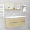 Sonoma Oak Bathroom Mirror - Stylish & Functional 100x10.5 cm