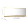 Sonoma Oak Bathroom Mirror - Stylish & Functional 100x10.5 cm