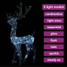 Acrylic Reindeer Christmas Decoration with 140 LEDs - 120 cm