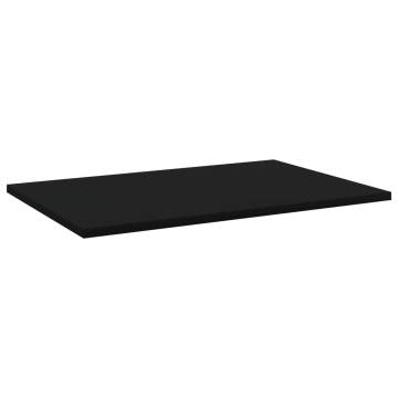 Bookshelf Boards 4 pcs Black - Engineered Wood Storage Solution