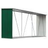 Garden Log Storage Shed - Galvanised Steel 330x84x152 cm Green