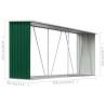 Garden Log Storage Shed - Galvanised Steel 330x84x152 cm Green