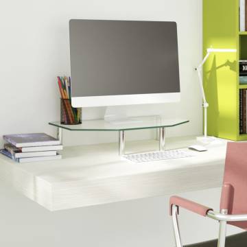 Monitor Stand 45x26x8.6 cm - Transparent Glass - Hipomarket