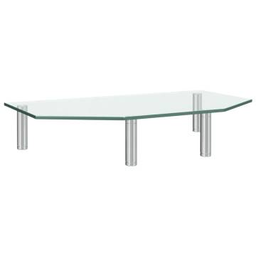 Monitor Stand 45x26x8.6 cm - Transparent Glass - Hipomarket