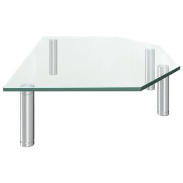 Monitor Stand 45x26x8.6 cm - Transparent Glass - Hipomarket