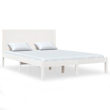 White Solid Pine Bed Frame 90x200 cm - Stylish Comfort