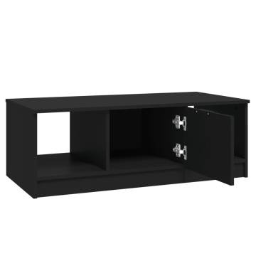 Elegant Black Coffee Table - 102x50x36 cm Engineered Wood