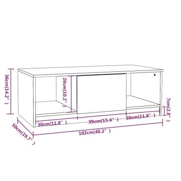 Elegant Black Coffee Table - 102x50x36 cm Engineered Wood