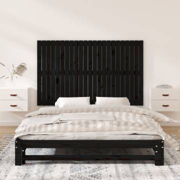 Wall Headboard Black - Solid Pine Wood | Hipomarket UK