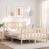 Bed Frame with Headboard 140x190 cm Solid Wood Colour natural Size 140 x 190 cm 