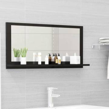 High Gloss Black Bathroom Mirror - 80x10.5x37 cm | HipoMarket