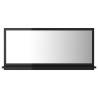 High Gloss Black Bathroom Mirror - 80x10.5x37 cm | HipoMarket