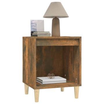 Elegant Smoked Oak Bedside Cabinet - 40x35x50 cm | HipoMarket