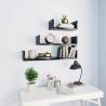 Wall Display Shelf 3 pcs High Gloss Black Engineered Wood Colour high gloss black Size 60 x 15 x 10 cm Quantity in Package 3 Number of Pieces 1 