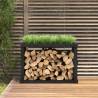 Outdoor Log Holder Black | Solid Pine Wood | 108x52x74 cm