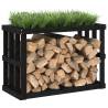 Outdoor Log Holder Black | Solid Pine Wood | 108x52x74 cm