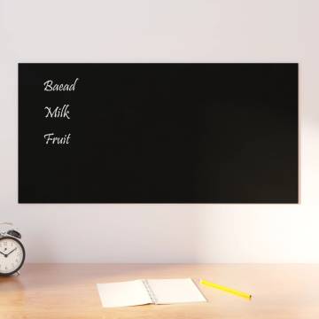 Wall-Mounted Magnetic Board Black - 80x40 cm Tempered Glass