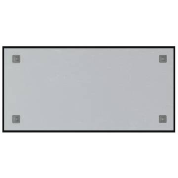 Wall-Mounted Magnetic Board Black - 80x40 cm Tempered Glass