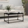 Coffee Table Black 80x50x40 cm Engineered Wood and Iron Colour black Quantity in Package 1 Length 80 cm 