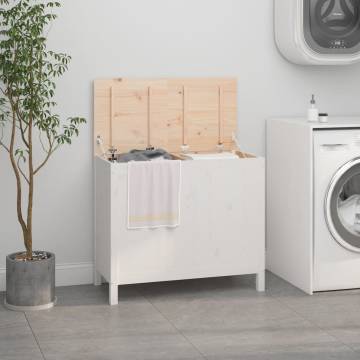 Laundry Box White | Solid Pine Wood 88.5x44x76 cm