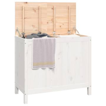 Laundry Box White | Solid Pine Wood 88.5x44x76 cm