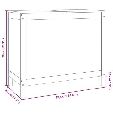 Laundry Box White | Solid Pine Wood 88.5x44x76 cm