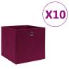 Storage Boxes 10 pcs Non-woven Fabric 28x28x28 cm Dark Red Colour dark red Quantity in Package 10 Number of 1 