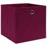 Stylish Dark Red Storage Boxes - 10 pcs Non-woven Fabric