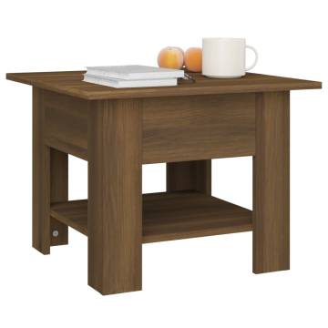 Stylish Brown Oak Coffee Table 55x55 cm - Hipomarket