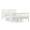 White Solid Wood Bed Frame 140x200 cm | HipoMarket