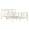 White Solid Wood Bed Frame 140x200 cm | HipoMarket