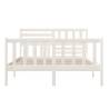 White Solid Wood Bed Frame 140x200 cm | HipoMarket