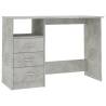 Modern Concrete Grey Desk with Drawers - 110x50 cm