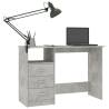 Modern Concrete Grey Desk with Drawers - 110x50 cm