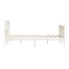 White Solid Wood Bed Frame 140x200 cm | HipoMarket