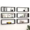 Wall Cube Shelf 6 pcs High Gloss Grey 80x15x26.5 cm Engineered Wood Colour high gloss grey Size 80 x 15 x 26.5 cm Quantity in Package 6 Number of Pieces 1 