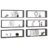 Wall Cube Shelf Set - 6 pcs High Gloss Grey | Hipo Market