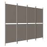 4-Panel Anthracite Room Divider - 200x180 cm Fabric