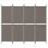 4-Panel Anthracite Room Divider - 200x180 cm Fabric