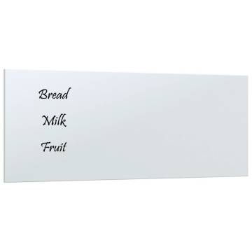 Wall-Mounted Magnetic Board - White Tempered Glass 50x20 cm